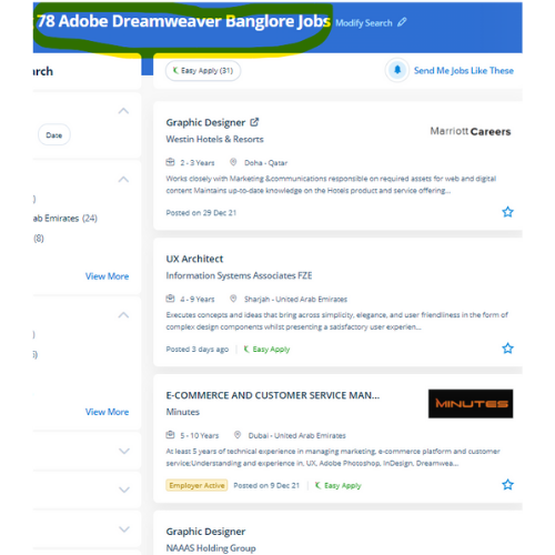 Adobe Dreamweaver internship jobs in Al Abdali