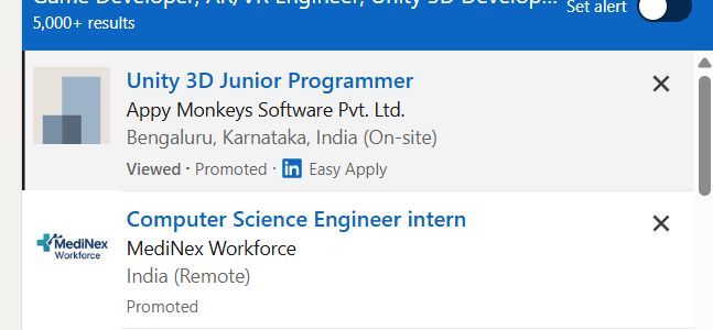AR/VR Development (Unity) internship jobs in Al Abdali