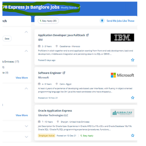 Express JS internship jobs in Salmiya