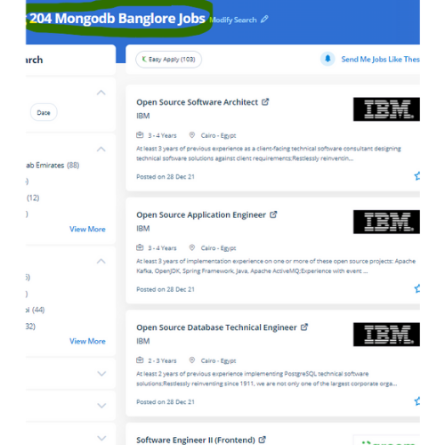 MongoDB internship jobs in Sabah Al Salem